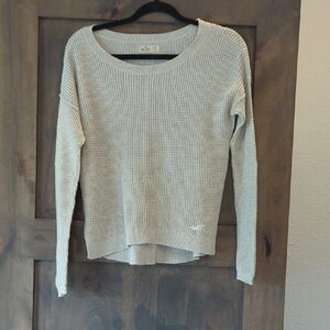 Hollister Cream Crew Neck Sweater Lightweight Knit